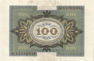 Német Birodalom / Weimari Köztársaság 1920. 100M (3x) nyolcjegyű, egymás utáni sorszámokkal T:I