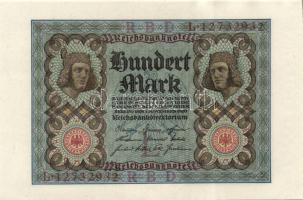 Német Birodalom / Weimari Köztársaság 1920. 100M (3x) nyolcjegyű, egymás utáni sorszámokkal T:I