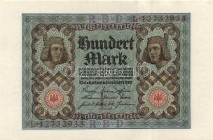 Német Birodalom / Weimari Köztársaság 1920. 100M (3x) nyolcjegyű, egymás utáni sorszámokkal T:I