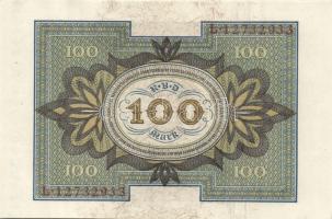 Német Birodalom / Weimari Köztársaság 1920. 100M (3x) nyolcjegyű, egymás utáni sorszámokkal T:I