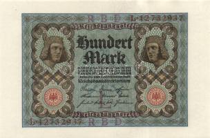 Német Birodalom / Weimari Köztársaság 1920. 100M (4x) nyolcjegyű, egymás utáni sorszámokkal T:I