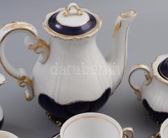 Zsolnay Pompadour mintás mokkás készlet, jelzett, teljes, hibátlan