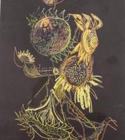 Szántó Piroska (1913-1998): autográf dedikációja és macskát ábrázoló rajza ofszetnyomatokat tartalma...