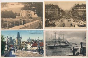 21 db RÉGI külföldi város képeslap vegyes minőségben / 21 pre-1945 mostly European town-view postcards in mixed quality