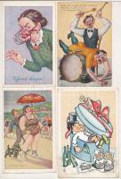 12 db RÉGI magyar humoros képeslap vegyes minőségben / 6 pre-1945 Hungarian humorous postcards in mixed quality