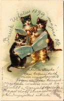 1899 (Vorläufer) Singing cats. Lith.-Artist. Anstalt Serie 36. litho (EK)