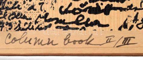 Butak András (1948-2021): Column book II/III. 2004. Fa, papír, karton, vászon Szignált, 31x22x8 cm
