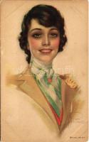 Lady art postcard. K. Co. artist signed (EB)