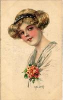 Lady art postcard. A.R. &amp; C.i.B. No. 1117/3. s: Frank (fl)