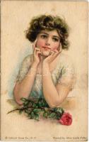 American Girl No. 46. Lady art postcard. Edward Gross Co. s: Alice Luella Fidler (fl)