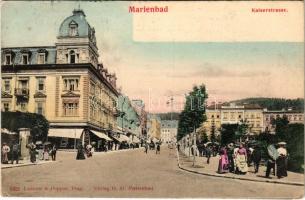 1909 Mariánské Lázne, Marienbad; Kaiserstrasse / street view, shops (EK)