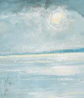 Vágfalvi Ottó (1925-2015): "Szikrák" (Balaton). Olaj, farost, jelezve jobbra lent. Hátolda...