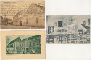 Gyergyószentmiklós, Gheorgheni; - 6 db régi képeslap (Fogarassy tanintézet, örmény templom és paplak...