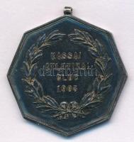 1903. &quot;Kassai Atletikai Club 1903 / Ép ész edzett testben él&quot; jelzett Ag sport emlékérem füllel, &quot;SGA&quot; gyártói és fémjellel (21,97g/0.800/40mm) T:AU,XF patina