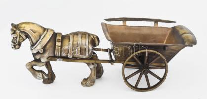 Lovasszekér. Bronzírozott ón / alumínium, h: 45 cm, m: 16,5 cm
