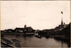 Wroclaw, Breslau; riverside, rafts (non PC) (cut)