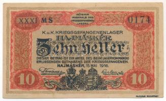Hajmáskér / hadifogolytábor 1916. május 15. 10f római sorozat és arab sorszámozás T:VF Hungary / Haj...