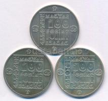 1985. 100Ft Cu-Ni-Zn (3xklf) "Természetvédelem - Mocsári Teknős, Vadmacska, Vidra" T:BU 
...