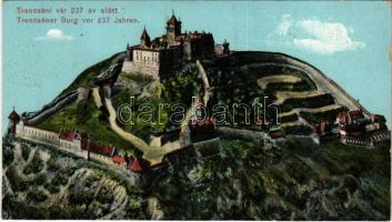 Trencsén, Trencín; vár 237 évvel ezelőtt / castle 237 yeard ago (vágott / cut)