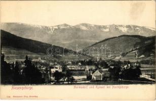 Karkonosze, Krkonose, Riesengebirge; Hermsdorf und Knyast mit Hochgebirge / Sobieszów and Chojnik (fl)