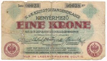 Kenyérmező / Hadifogolytábor 1916. január 15. 1K arab sorozat- és sorszámmal T:VG Adamo HHK-1.6
