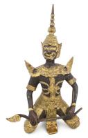 Thao Wessuwan. Részben patinázott bronz, Thaiföld, XX. sz., m: 32 cm