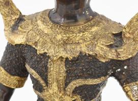 Thao Wessuwan. Részben patinázott bronz, Thaiföld, XX. sz., m: 32 cm