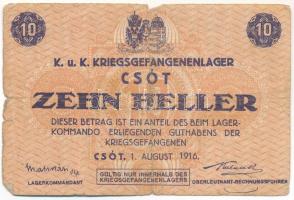 Csót / Hadifogolytábor 1916. augusztus 1. 10f számozás és aláírással nélkül T:VG szakadás
Adamo HHC...