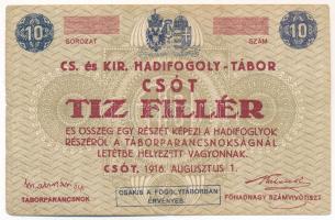 Csót / Hadifogolytábor 1916. augusztus 1. 10f számozás és aláírás nélkül T:F Adamo HHC-1.1