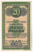 Sopronnyék / hadifogolytábor 1916. 20f arab sorozat- és sorszámmal T:AU Adamo HHP-1.3