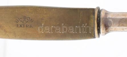 Ezüst (Ag) nyelű süteményes kés készlet 6 db., jelzett 17 cm