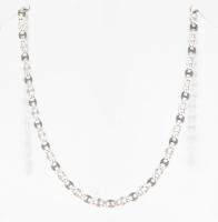 Ezüst(Ag) bordázott pálcikás nyaklánc, jelzett, h: 48 cm, nettó: 9,5 g