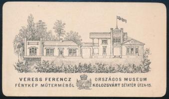 cca 1860 Előkelő, fiatal hölgy portréja, keményhátú fotó Veress Ferenc kolozsvári műterméből; a műte...