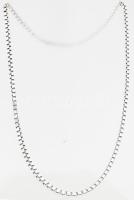 Ezüst(Ag) nagyszemű venezianer nyaklánc, jelzett, h: 46 cm, nettó: 18,7 g