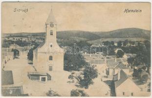 1917 Szarvkő, Hornstein; Fő tér, templom / Hauptplatz, Kirche / main square, church (Rb)