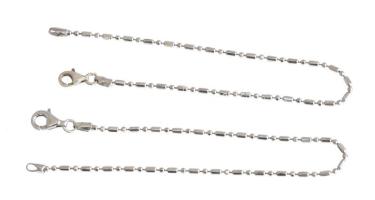 Ezüst(Ag) 2 db golyós, pálcikás karkötő, jelzett, h: 19 cm nettó: 4,6 g
