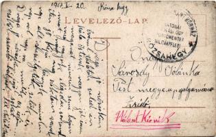 1917 Rózsahegy, Ruzomberok; Stanica / Pályaudvar, vasútállomás. Valuch János kiadása / railway stati...