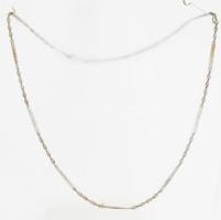 Ezüst(Ag) csavart glídes nyaklánc, jelzett, h: 40 cm, nettó: 3,5 g