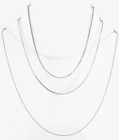 Ezüst(Ag) 3 db vékony kígyó nyaklánc, jelzett, h: 44-46 cm, nettó: 8,6 g