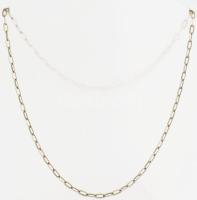 Ezüst(Ag) ovális anker szemes aranyozott nyaklánc, jelzett, h: 50 cm, nettó: 7,5 g