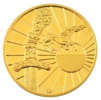 1993. "Atilla Isten Kardja Ősbemutató 1993. Aug. 20." aranyozott fém emlékérem (42,5mm) T:...