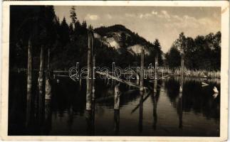 1943 Gyilkos-tó, Ghilcos, Lacul Rosu; Gyilkos-tó a Csíkibükkel. Ambrus foto / lake, mountain (fl)