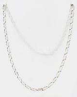 Ezüst(Ag) ovális szemű fantázia nyaklánc, jelzett, h: 48 cm, nettó: 7,3 g