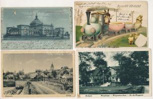 34 db RÉGI képeslap vegyes minőségben: főleg magyar és külföldi városok / 34 pre-1945 postcards in mixed quality, mostly Hungarian and European town-views