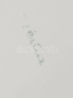 Herendi Tertia virágmintás leveles tál. Kézzel festett, jelzett, kis kopással d: 20x23 cm