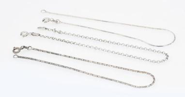 Ezüst(Ag) 3 db különböző mintázatú karkötő, jelzett, h: 19 és 20 cm, nettó: 4 g