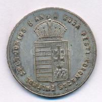 1867. "Érem I. Ferenc József budai koronázására" ezüstözött bronz emlékérem "A BUDA P...
