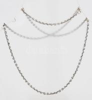 Ezüst(Ag) háromszálas csavart nyaklánc, jelzett, h: 39 cm, nettó: 5,1 g