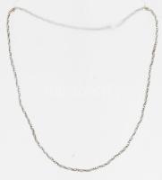 Ezüst(Ag) háromszálas csavart nyaklánc, jelzett, h: 39 cm, nettó: 5,1 g