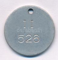 DN "Ózdi kohászat 1845" Al belépő bárca hátoldalán "II. 526" sorszámmal (37mm) T...